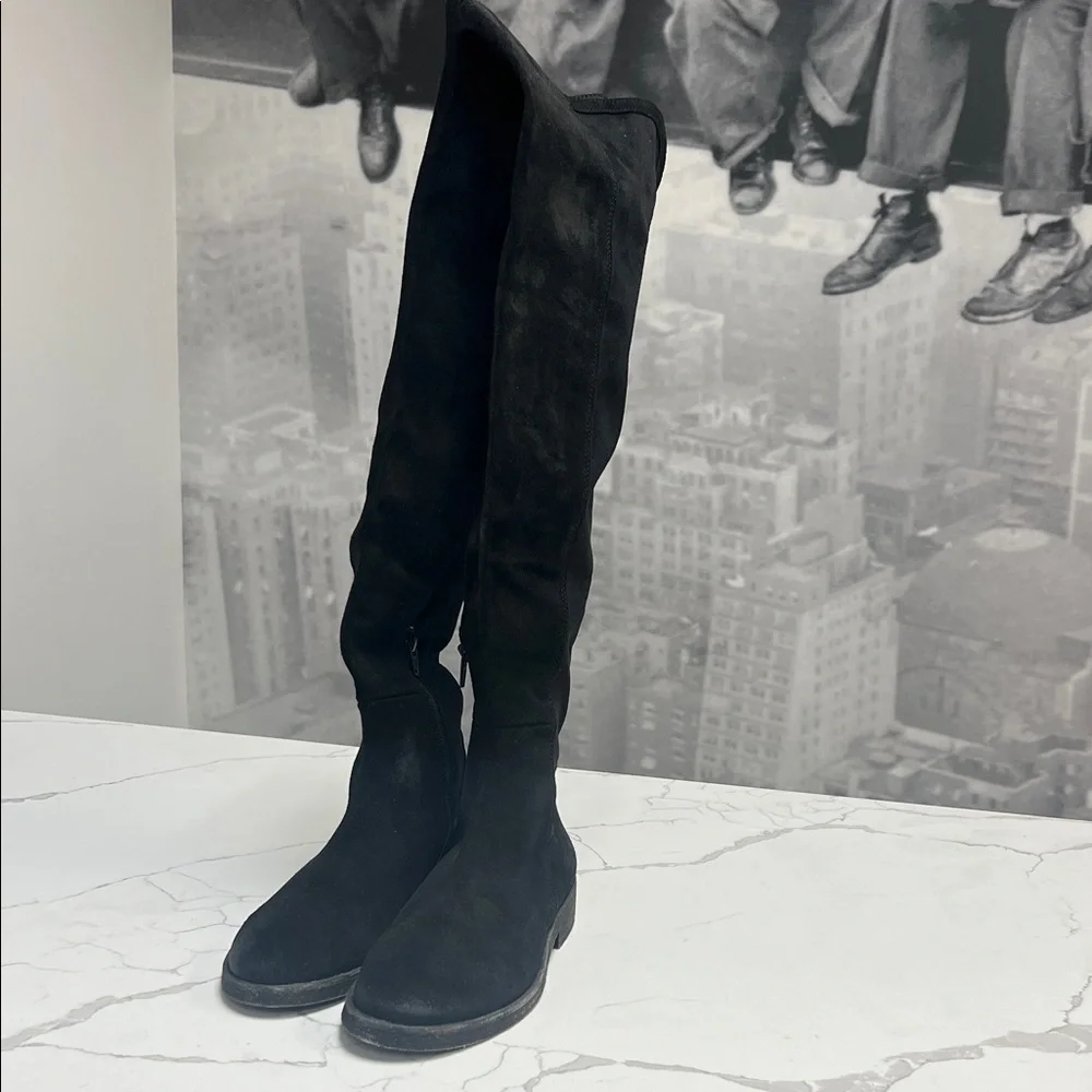 Free People Carson Stretch Over-the-Knee Boots Black Suede US 7